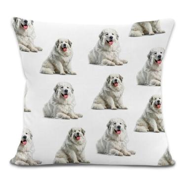 Imagem de Yorhifa Capas de almofada para cães Great Pyrenees 45,7 x 45,7 cm, presentes para donos de cães, presentes de grandes pirenéus, capas de almofada para sofá, decoração de quarto de casa