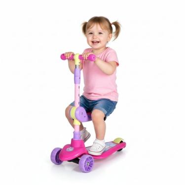 Imagem de Patinete Infantil Com Assento 2 Em 1 Rosa