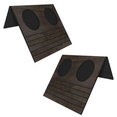 Imagem de Kit 02 Esteiras Bandeja Com Suporte Para Copos Mdf Tabaco