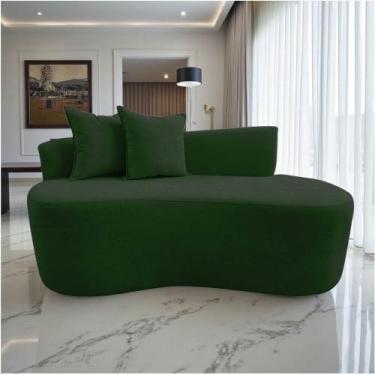Imagem de Namoradeira Sofá Feijão Hana Orgânica Suede Verde - Mazzero Decor