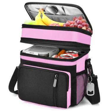 Imagem de Lancheira BAGNN expansível isolada à prova de vazamentos 16L rosa