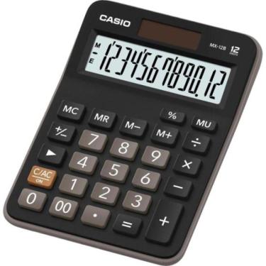 Imagem de Calculadora de Mesa Casio MX-12B-W4-DC 12 Dígitos Preta
