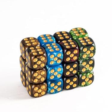 Imagem de Poludie 24 PCS D6 dice 16mm Acrylic 6 Sided Dice Game Dice for RPG MTG DND Dice Table Games and Board Games.