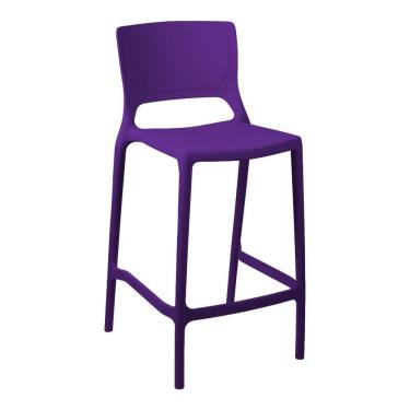Imagem de Banqueta Alta Cozinha Roxo Empilhável Urano Em Polipropileno Acrilys