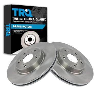 Imagem de TRQ Conjunto de 2 pares de rotor de freio a disco dianteiro LH RH para Honda CR-V