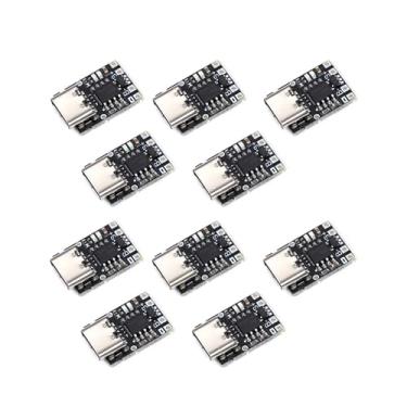 Imagem de Teyleten Robot Placa de carregamento e descarga de bateria de lítio TP4057 1A 3,7V com proteção Tipo-C USB C placa de carregamento de bateria de íon de lítio 4,35 V 10 peças