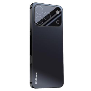 Imagem de HAOMRIYL Capa fina para iPhone 17 Pro Max/17 Pro/17, proteção total da lente antirarranhões, capa fina minimalista rígida para PC, preta, 17 Pro Max