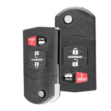 Imagem de ontto Chaveiro flip adequado para Mazda 3 Speed 3 2010-2013 MX-5 Miata 2006-2015 Substituir peça controle remoto de entrada sem chave por eletrônicos, FCC ID BGBX1T478SKE125, 315 MHz, programação