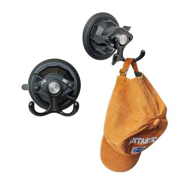 Imagem de JINKASEN Ventosas de vidro com ventosas removíveis para portas e janelas com ganchos duplos para pendurar itens em carros, cozinhas, banheiros, etc. Conjunto de 2 peças (tipo vácuo)