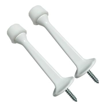Imagem de Batentes de porta rígidos sólidos, pacote com 2 batentes de porta resistentes com ponta de borracha macia, batente de porta fundido de zinco protege parede e porta (2, branco)
