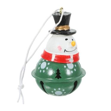 Imagem de Decorações de Natal, pingente de sino, design de boneco de neve, material metálico de resina, enfeite de Natal festivo para decoração de casa de férias