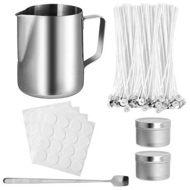 Imagem de Kit de Fabricação de Velas Faça Você Mesmo, Suprimentos Com Potes de Velas, Adesivos Para Velas, Suporte Para Velas, Latas, Colher Para Adultos, Iniciantes, Artesa
