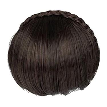 Imagem de Peruca Trançada Banged Invisível Natural Instantâneo Cabelo Franja Bandana Trança Elegante Penteado Para Mulher