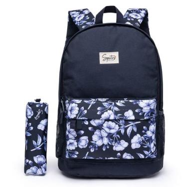 Imagem de Mochila Escolar Feminina Spector Com Estojo Resistente, U