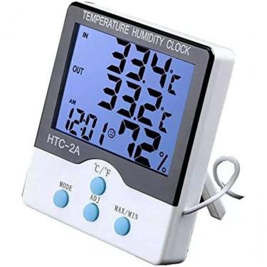 Imagem de Termômetro Medidor Temperatura Umidade Interno E Externo Com Higrômetro Htc - 2A
