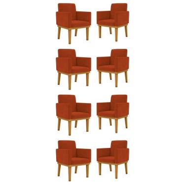 Imagem de Kit 8 Poltronas Reforçadas Esteticista terracota