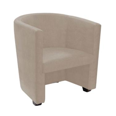 Imagem de Poltrona Malta Recepção Tecido Suede - Bege - Cor: Bege