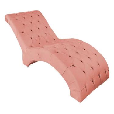 Imagem de Recamier Divã Espreguiçadeira Para Sala E Cliníca Estética Antonella Veludo Cor:coral