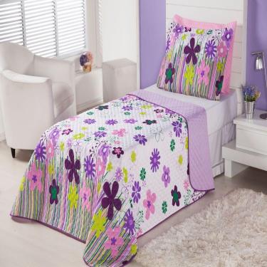 Imagem de Cobre Leito Infantil Garden Lilás Enxovais Aquarela 2 Peças