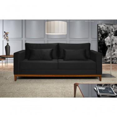 Imagem de Sofá Bahamas 1,70 Veludo Living Fixo Império Veludo Preto 176