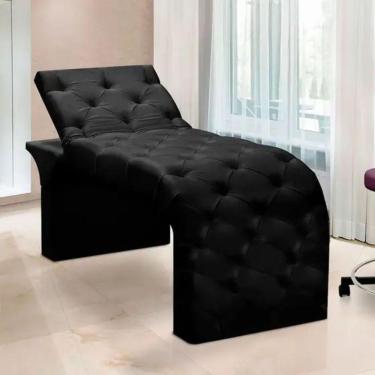 Imagem de Maca Estofada Estética Cílios Regulável Spa Suede Ana Clara Preto