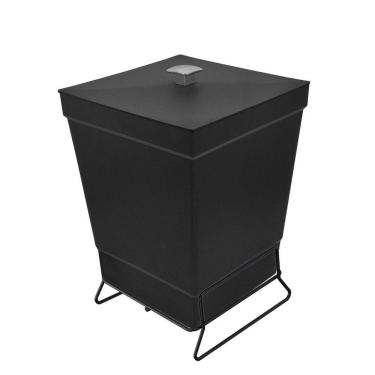 Imagem de Lixeira Para Banheiro De Plástico Com Suporte Apoio Black - Stolf Preto