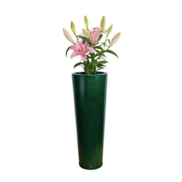 Imagem de Vaso Coluna Classic Ibiza marmorizado 2 para plantar ideal para plantas decorativas naturais e artificiais área interna e externa. (Verde marmorizado)