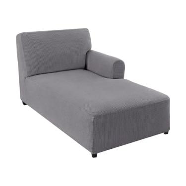 Imagem de FantasDecor Capa para espreguiçadeira direita elástica com apoios de braços para sala de estar, quarto, braço direito, tecido jacquard macio, lavável na máquina, pomba, espreguiçadeira direita