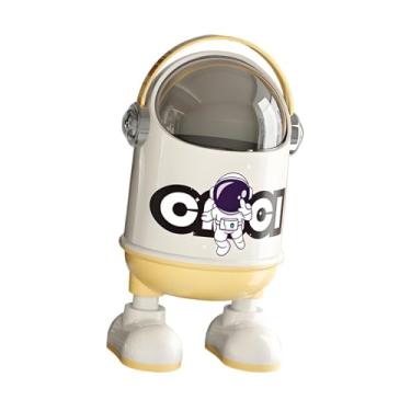 Imagem de Generic Lixeira de mesa com design de, tampa deslizante suave, balde de armazenamento portátil para lixo, ideal para lavanderia, banheiro e, Amarelo