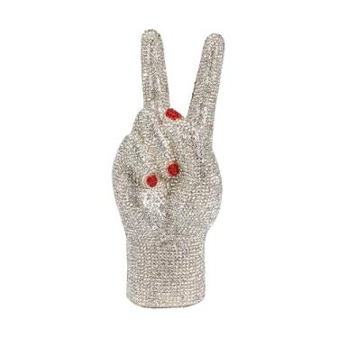 Imagem de DKQXEIM Bolsa feminina com strass e mão vitoriana brilhante para festa de diamante completo bolsa de mão de cristal para encontros de formatura, Multi dourado, 9.0 * 3.4 * 2.8 inches