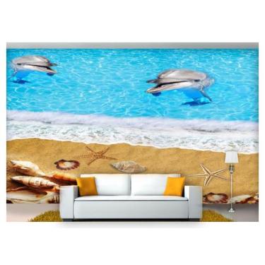 Imagem de Papel De Parede Fundo Do Mar Golfinho Praia 3D 7,50m² Fm104 - Você Dec