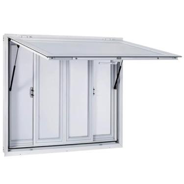 Imagem de Janela de concessão, janela de servir janela de comida, janela de concessão para caminhão de comida, janelas deslizantes de liga de alumínio, para caminhão de alimentos com porta de toldo (91 x 61 cm)