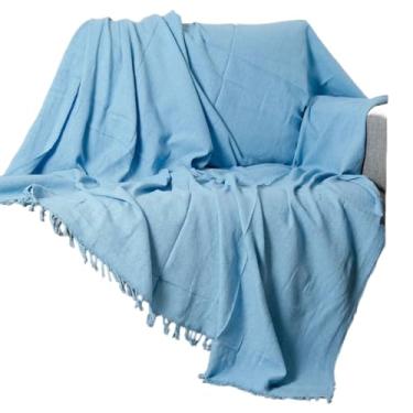 Imagem de Manta 3,00M x 1,80M Sofá King Grande Grossa Decoração Sala Protetora Decorativa Colcha Coberta(Azul Bebê (3,00M x 1,80M))