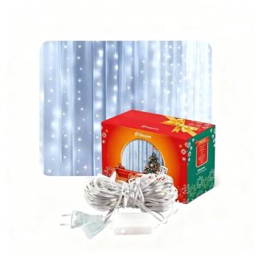 Imagem de Cortina Led Pisca Bivolt 9 Funções Natal Eventos 3x2m 3x3m 240 280 Led (Branco Frio, 3x2m)