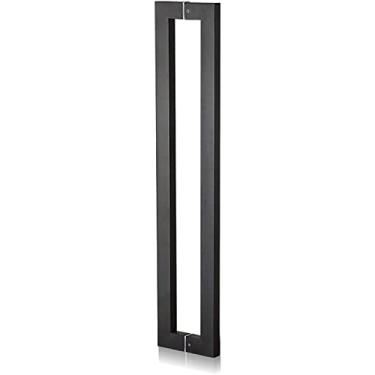 Imagem de Puxador de porta puxador de porta de celeiro de madeira de vidro, puxador de porta de entrada resistente comercial com encaixe de instalação, puxador de porta interior exterior push pull er 120 cm/47