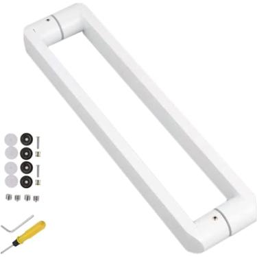 Imagem de Maçaneta de porta de entrada moderna Puxadores de porta de chuveiro de banheiro resistentes, aço inoxidável, maçaneta de porta de celeiro deslizante com acessórios, puxador de porta de galpão de vidro