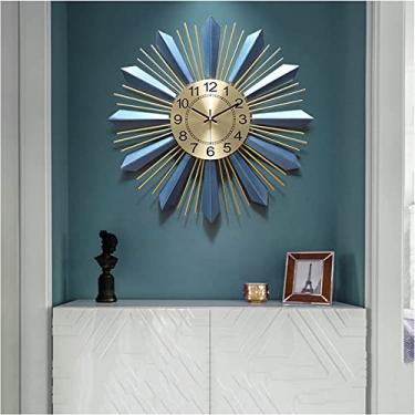 Imagem de Relógio de parede arte simples relógio de parede moderno 3D de metal, relógio de parede grande, silencioso, sem tique-taque, quartzo, relógios de parede para sala de estar, quarto, relógio artístico