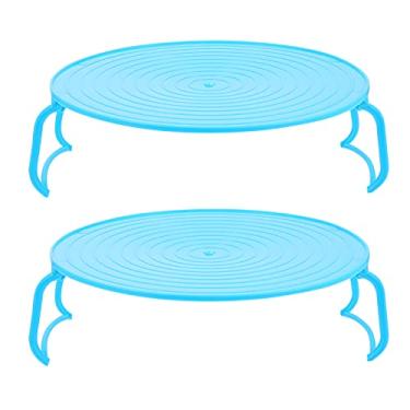Imagem de 3FLQOOPP 14 peças de vaporizador de legumes para micro-ondas e ovos, cremalheira de pastelaria, prateleiras redondas de refrigeração, suporte para cozinhar a vapor, bandeja de servir de plástico