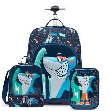 Imagem de Kit Escolar Spector Mochila de Rodinhas Estojo Lancheira Infantil 32 Litros-Feminino