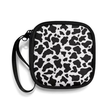 Imagem de Capa de fone de ouvido portátil sem fio, preto e branco, bolsa de armazenamento para fone de ouvido com alça para fones de ouvido e bolsa para homens e mulheres