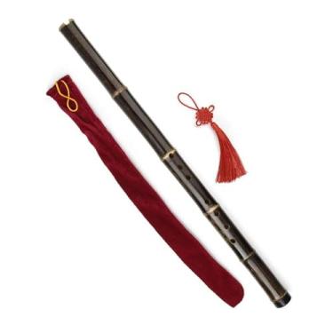 Imagem de Flauta de bambu de madeira, oito buracos, feita à mão, flauta roxa sintonizada, instrumento musical chinês tradicional