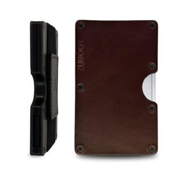 Imagem de Carteira fina RFID Centrum, várias cores, Pulseira de couro marrom, Minimalista