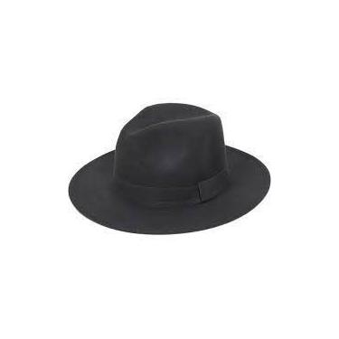 Imagem de Chapéu Estilo Fedora Aba Reta Feltro Preto Marron Bege - oem, 9-12 M, 