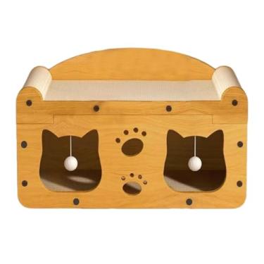 Imagem de Generic Cama de gato de papelão com brinquedo pendurado, placa arranhadora aconchegante e para gatinhos