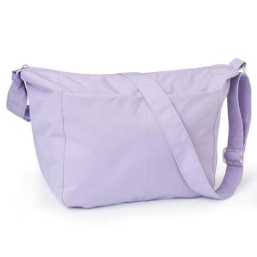 Imagem de Lily queen Bolsa tiracolo leve para mulheres, bolsas de ombro casuais de nylon, Roxa, Casual