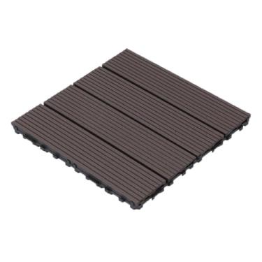 Imagem de SPXMQSS Decking composto, azulejos de deck ao ar livre, telha de convés interligados WPC para exterior interior pátio jardim varanda terraço 30 x 30 x 2,2 cm E 11 peças