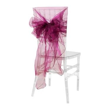 Imagem de Naroote Decoração de Casamento Cadeira Traseira Elegante Fio Conjunto para Banquetes e Casamentos Cadeira Arcos Faixas Brancas 10 Peças (160.11)