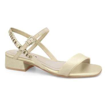 Imagem de Sandália Feminina Ramarim Salto Bloco 2548102, Almond, 35