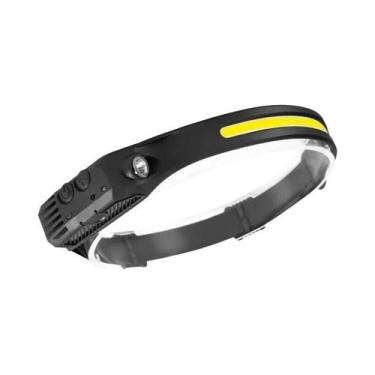 Imagem de Lanterna De Cabeça LED Recarregável Com Indução, 6 Modos, Sensor COB, 