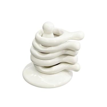 Imagem de KAMAIDI Descanso de pauzinhos de cerâmica, descanso de colher para fogão, suporte de pauzinhos chineses de porcelana para comida chinesa, casa, hotel, ornamentos de bancada Resta (um pilar e cinco